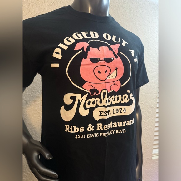 I Pigged Out At Marlowes Ribs & Restaurant No Butts About it Cotton Large unisex - Picture 3 of 14